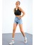 Haki Basic Sıfır Kol Dar Kalıp U Yaka Kadın Crop Top Atlet - 97162 7