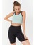 Su Yeşili Basic Sıfır Kol Dar Kalıp U Yaka Kadın Crop Top Atlet - 97162 10