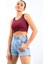 Bordo Basic Sıfır Kol Dar Kalıp U Yaka Kadın Crop Top Atlet - 97162 4