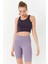 Mor Basic Sıfır Kol Dar Kalıp U Yaka Kadın Crop Top Atlet - 97162 5