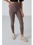 Kahverengi Yüksek Bel Toparlayıcı Slim Fit Dar Paça Kadın Tayt - 94011 4