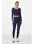 İndigo Yüksek Bel Uzun Kollu Slim Fit Crop Top Kadın Tayt Takım - 95286 1