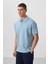 Buz Mavi Standart Kalıp Basic Polo Yaka Erkek T-Shirt - 87768 4