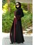 Neva Style - Volan Kollu Bordo Tesettür Abaya 55084BR 1