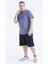 Petrol Basic Kısa Kol O Yaka Büyük Beden Erkek T-Shirt - 88072 4