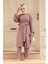 - Kimono Koyu Lila Tesettür Üçlü Takım 51910KLILA 1