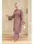 - Kimono Koyu Lila Tesettür Üçlü Takım 51910KLILA 2