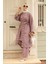- Kimono Koyu Lila Tesettür Üçlü Takım 51910KLILA 3