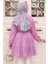 - Tokalı Kemerli Lila Tesettür Tunik 2193LILA 3