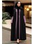 - Kolları Detaylı Koyu Gül Kurusu Tesettür Abaya 55510KGK 1