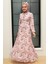 - Çiçek Desenli Pembe Tesettür Elbise 279072P 1