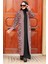 Neva Style - Zebra Desenli Gül Kurusu Tesettür Triko Hırka 3145GK 1