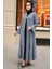Fırfır Detaylı Gri Tesettür Abaya 1535GR 1