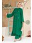 Boncuk Detaylı Zümrüt Yeşili Tesettür İkili Takım 12082ZY 1
