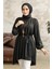 - Pileli Siyah Tesettür Tunik 41233S 1