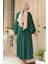 Kemerli Zümrüt Yeşili Tesettür Etekli Ikili Takım 20024ZY 3