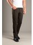 Erkek Kahve Esnek Keten Pantolon 1