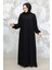 Düğmeli Siyah Tesettür Ferace 45275S 1