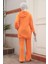 Pileli Turuncu Tesettür İkili Takım 100075T 3