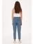 Kadın Açık Mavi Mom High Waist Fit Jean Pantolon 50297476-Dn0027 4
