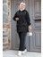 Kapşonlu Siyah Tesettür Ikili Takım 20113S 3