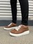 JY151 Boost Bağcıklı Cilt Erkek Günlük Sneaker Ayakkabı Cbt - Taba 2