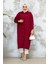 Düğmeli Vişne Tesettür Tunik 45071VSN 2