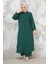 Düğmeli Zümrüt Yeşili Tesettür Ikili Takım 10891ZY 1