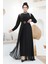 Boncuk Işlemeli Siyah Tesettür Abaya Takım 43201S 1