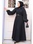 Siyah Tesettür Jile Elbise 30284S 3
