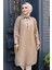 Düğmeli Camel Tesettür Tunik 663C 2