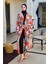 Remsa Tesettür Mayo Üzerine Tek Kaftan Kimono Pareo Turuncu RP027 Lotus 7