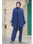 Tüy Detaylı Indigo Mavisi Tesettür Ikili Takım 40025IM 1