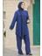 Tüy Detaylı Indigo Mavisi Tesettür Ikili Takım 40025IM 2