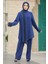 Tüy Detaylı Indigo Mavisi Tesettür Ikili Takım 40025IM 3