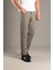 Erkek Haki Esnek Keten Pantolon 1