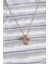 316L Çelik Gold Renk Zincir Pembe Kristal Kalp Model Zirkon Taş Detay Kadın Kolye 1