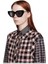 GG0641S 001 53-19 Siyah Cat Eye Çerçeveli Füme Mat Camlı Kadın Güneş Gözlüğü 4