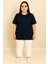 Kadın Büyük Beden Kısa Kollu Basic Oversize T-Shirt 1976-25 1