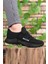 Siyah Sneaker 0012072 Unisex Düz Topuklu Tekstil Malzeme Ortopedik Tabanlı 9