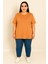 Kadın Büyük Beden Kısa Kollu Basic Oversize T-Shirt 1976-25 2