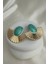 Altın Rengi Sedefli Mine Yelpaze Oval Taşlı Çivili Küpe (6cm*5cm) 2
