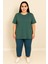 Kadın Büyük Beden Kısa Kollu Basic Oversize T-Shirt 1976-25 1