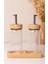 Bambu Kapaklı Cam Yağlık & Sirkelik Seti – 2'li Standlı 200ML 4