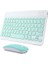 Klavye Mouse Seti, Bluetooth ve 2.4ghz, Sessiz Tuşlar, Windows Mac Android Ios Uyumlu, Taşınabilir Ergonomik Tasarım, Uzun Pil Ömrü (Yeşil) 3