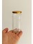 244 ml Kavanoz Metal Gold Konserve Kapaklı 244 cc Şeffaf Uzun Cam Kavanoz 48 Adet 2
