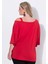 Kadın Büyük Beden Kırmızı, Tek Omuz Askılı, Jarse Kumaş Bluz 65N39040 2