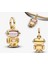 Poseidons Jewellery 925 Ayar Gold Renk Pembe Detay Kafası Dönen Robot Charm 1