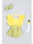 Kız Bebek Limon Desenli Slopet Bandana ve Keçeli Çorap 3'lü Set 1