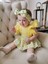 Kız Bebek Limon Desenli Slopet Bandana ve Keçeli Çorap 3'lü Set 3